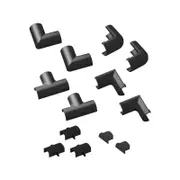 D-Line 13 Pieces 20 x 10mm Black Bends Connectors Endcap Clip Over Cable Cover Accessories