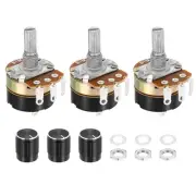 3 Pack WH138 Potentiometer 1M Ohm Single-Joint Resistors 3 Terminals with Knob