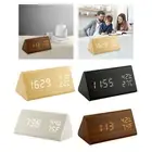 Digital Alarm Clock LED Activated Temperature Humidity Display Triangle for