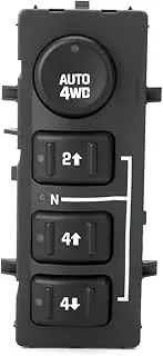 Car Drive Transfer Switch Transfer Case Selector Dash Switch Wheel Drive Switch Transfer Case Button 4Wd Switch Case 4X4 Balck 1 Pc for Suburban for Tahoe