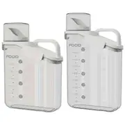 2Sizes Portable Transparent Grain Storage Jar Cat Food Rice Snack Tea Container