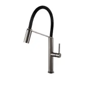 CORI Pull Down Kitchen Mixer Tap - Graphite with Black Silicone