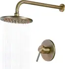 JinYuZe Shower Head Set Brass Waterfall Rainforest Shower Head 8" Wall Mounted