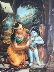 KrishnaCulture CV140MB YASHODA BINDS KRISHNA 18 X 24"