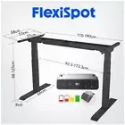 FLEXISPOT E7 Dual Motor Electric Standing Desk Frame 161kg, 3-Stage, Black Base