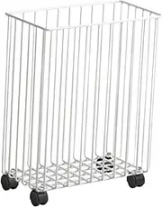 Generic Rolling Slim Laundry Basket Yoga Mat Storage basket Laundry Basket with Wheel for Dumbbells, white