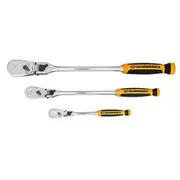 GearWrench Ratcheting 3pc Set Cushion Grip Locking Flex Head 1/4, 3/8 & 1/2 Drive 90T - 81298T