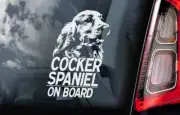 COCKER SPANIEL Car Sticker, English Dog Window Sign Bumper Decal Gift Pet - V01