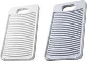 COLLBATH 2Pcs Non Slip Hand Washboard Durable Laundry Board for Efficient Clothes Washing Easy to Use Clean for Home Dormitory Use Grey