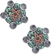 BESTOYARD 2pcs Rustic Gothic Candlestick Holder for Home Decor Tealight Stand for Wedding Decorations Altar