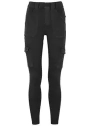 Spanx Black Stretch-twill Cargo Trousers - L L