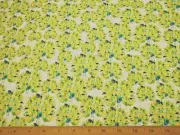 Cotton Fabric By The Yard SALE Sm Peacocks Yellow Green Blue Feathers White #PC