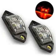 K II 3.375 INCH 2 PK Mini LED Marker Clear Lens RED Universal Light 80 Lumen