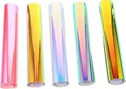 CORHAD 5pcs Self-Adhesive Iridescent Vinyl Film for DIY Custom Clothing Transfer