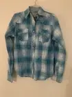 Cedar Rose Size S Button Up Light Blue Plaid NWT