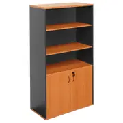 RAPIDLINE RAPID WORKER LOCKABLE WALL UNIT Half Door W900 x D450 x H1800mm Cherry/Ironstone