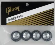 GIBSON Top Hat Knobs Black Silver Reflector Set Les Paul SG ES Flying V Genuine