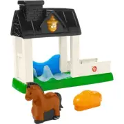 NIP Fisher Price Little People Stable Playset w/Horse Blanket Brush Music Lights