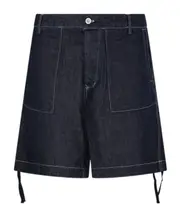 C.P. Company Denim Shorts with Logo Patch 46,48,IT50,50,IT46 Black