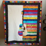 Quilt Pattern "Beautifully Acoustic" Guitar Applique Twin Coverlet (67" X 57")