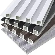 Umedol Grille Slat Wall Panel 3D WPC Covering Wall Panels, 4-Pack 6.5 x 5.9 in Mixed Colors Textured Plastic Composite Panel Strip Texture 3D Wall Panels for Interior Wall Decor, Living Room, Bedroom.