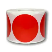 Red Direct Thermal Labels | Zebra, Rollo & Munbyn Compt. | 3" Round, 4 Rolls