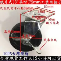 在飛比找Yahoo!奇摩拍賣優惠-(鐵片式-工業輪)[3”英吋]75mm-工業用輪子-[4輪承