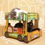 TINYPET小芥X得酷 動物巴士雙層上下鋪 大號貓抓闆 貓屋 寵物用品 G2Q3