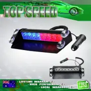 8 LED Police Strobe Flash Light Red Blue Dash Warning Lamp Remote Control Safe