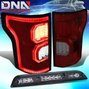 FIT 15-17 FORD F150 RED TRON 3D LED TAIL LIGHTS+TINTED THIRD BRAKE/CARGO LAMP (for: Ford)