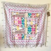 Global Girlfriend Tribal Printed Spring Scarf Pink Mix 100% Cotton Fair Trade