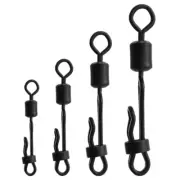20Pcs Rolling Barrels Swivels with Clam Lock Carp Tippet Line Connector