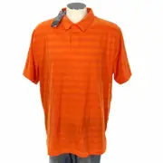 NWT Under Armour Polo Shirt S Loose Orange Stripe Heatgear Golf Mens $50