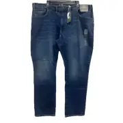 Mutual Weave Denim Jeans Relaxed Fit Tapered Leg Men’s 48x32 Mid Rise Stretch