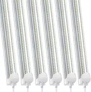 [NUFECARG] 90cm LED Shop Light Fixture, 28W 6500K 3000LM LED Tube Light, T8 V-Shaped LED Bulb Light, Linkable Shop Light, LED Garage Light with Built-in ON/Off Switch, Plug and Play, Clear Cover, 6 Pack
