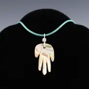 NATIVE AMERICAN ZUNI ABALONE FETISH PENDANT BY EVALENA BOONE
