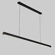 TONFON Linear Chandelier Black Aluminum Long Pendant Light with Acrylic Shade Modern LED Hanging Light for Kitchen Island Living Room Bedroom Bedside Dining Room Hallway Ceiling Light Fixture(Three-co