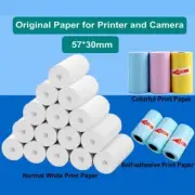 3 Roll Direct Thermal Paper Sticker Mini Printer Label Printer Paper 57x30mm-