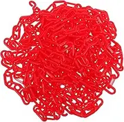 LUOZZY High-Visibility Red Plastic Weatherproof Safety Barrier Chain 6mm 10m for Crowd Control Traffic Management Events and Construction Site Security