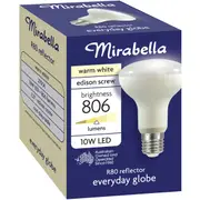Mirabella LED R80 Reflector Edison Screw 10W 806lm Warm White Globe each