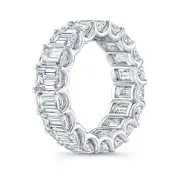 White Gold 5.30ctw Full Eternity Emerald Cut Diamond Wedding Band