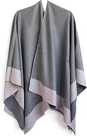 [Morgan and Taylor] Morgan & Taylor Leonora Poncho, Pink/Grey