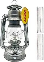 Light of Mine - Dietz #76 Original Galvanized Oil Lantern with 1/2" Replacement Wick Strips (Galvanized/Zinc)