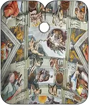 Michelangelo Paint Ceiling Sistine Chapel Hair Gown Cape Waterproof Hair Styling Cape, Hair Color Capes for Salon 64.9 In x 55.1 In, Michelangelo Paint Ceiling Sistine Chapel