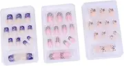 Healvian Nail Tips for Women 72pcs Fake Nails Beautiful Paint Comfortable Plastic Easy to Apply Suitable for Home or Salon Manicure