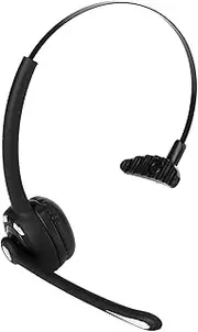 Bluetooth Headset, Telephone Headset with HD Microphone Adjustable for Phone Laptop PC Tablet, Over Ear Headsets Handsfree for Call Center Office