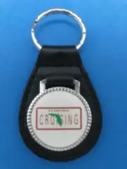 FLORIDA CRUISING AUTO LEATHER KEYCHAIN KEY CHAIN RING FOB #206