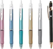 Pilot Japan Pilot Acroball T Series Retractable Ballpoint Pen 0.5mm Black Ink 5 Body Colors Set BAB-15EFT With Kanji LOVE Sticker, 0.44 x 5.61 2.22 in
