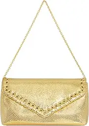 Rebecca Minkoff Whip Clutch, Gold, Antique Brass Hardware