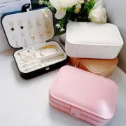 Leather Earrings Necklace Ring Display Organizer Portable Travel Jewellery Box